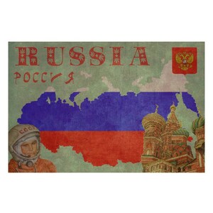 RUSSIA 1FS Leather Photo Album, Personalized Scrapbook Album, Handmade Travel Book, 3rd Leather Anniversary Gift