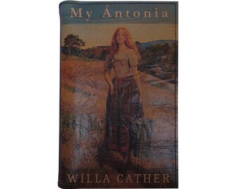 La mia Antonia di Willa Cather - Libro con copertina rigida in legno e copertina in pelle, regalo personalizzato in edizione limitata