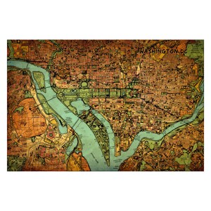 WASHINGTON DC Map 15E - Leder Fotoalbum, handgefertigtes und personalisiertes Reisebuch, 3. Jahrestag Geschenk