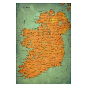 IRELAND Map 15G - Leather Photo Album, Handmade and Personalized Travel Book, 3rd Leather Anniversary Gift