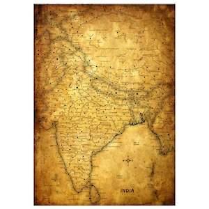 INDIA Kaart 5G - Lederen fotoalbum, handgemaakt en gepersonaliseerd reisboek, 3e lederen jubileumcadeau