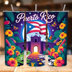 Puerto Rico Flag Tumbler Wrap: Boricua Pride Sublimation Design (Digital Download)