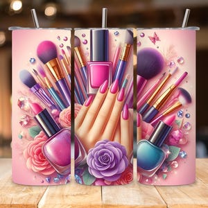 Make-up & Nägel wrap: 20 Unzen Skinny Tumbler Sublimation Design PNG Digital Download