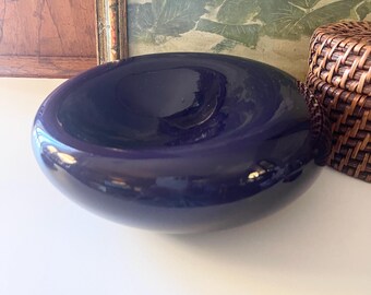 Vintage Larry Laslo for Mikasa Purple Glass Art, Hollywood Regency Tablescape Decor, Japan, Hand Blown Sculpture