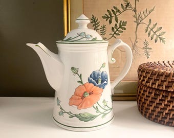 Villeroy & Boch Amapola Coffee Pot, Five Cup Floral Ceramic Made Germany