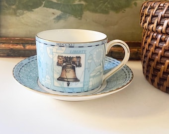 Vintage Wedgwood England Millennium 1997 Teacup and Saucer, Bone China, Vintage Gift, Mother's Day Gift, English Teacup,