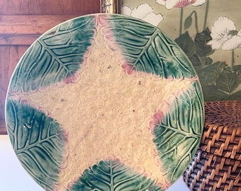 Antique Etruscan Majolica Plate, Cauliflower Theme, C. Griffin Smith & Hill, Farmhouse Wall Decor, Cabinet Plate