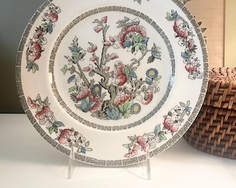 Vintage Tree of Life Dinner Plate, Johnson Bros. England, Chinoiserie Decor