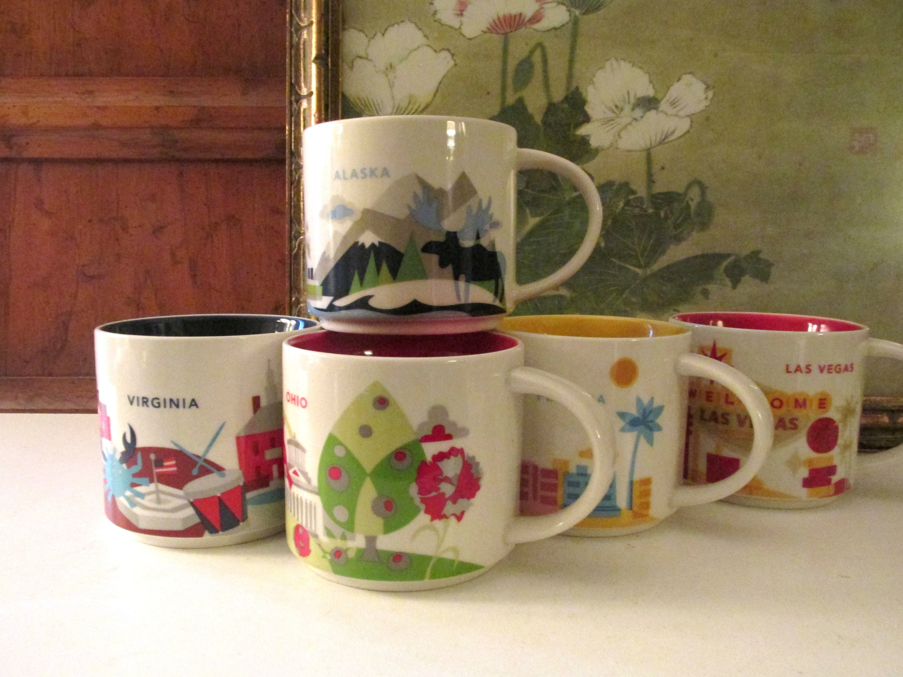 Vintage Starbucks Coffee Mug Large Mug Alaska Ohio Florida