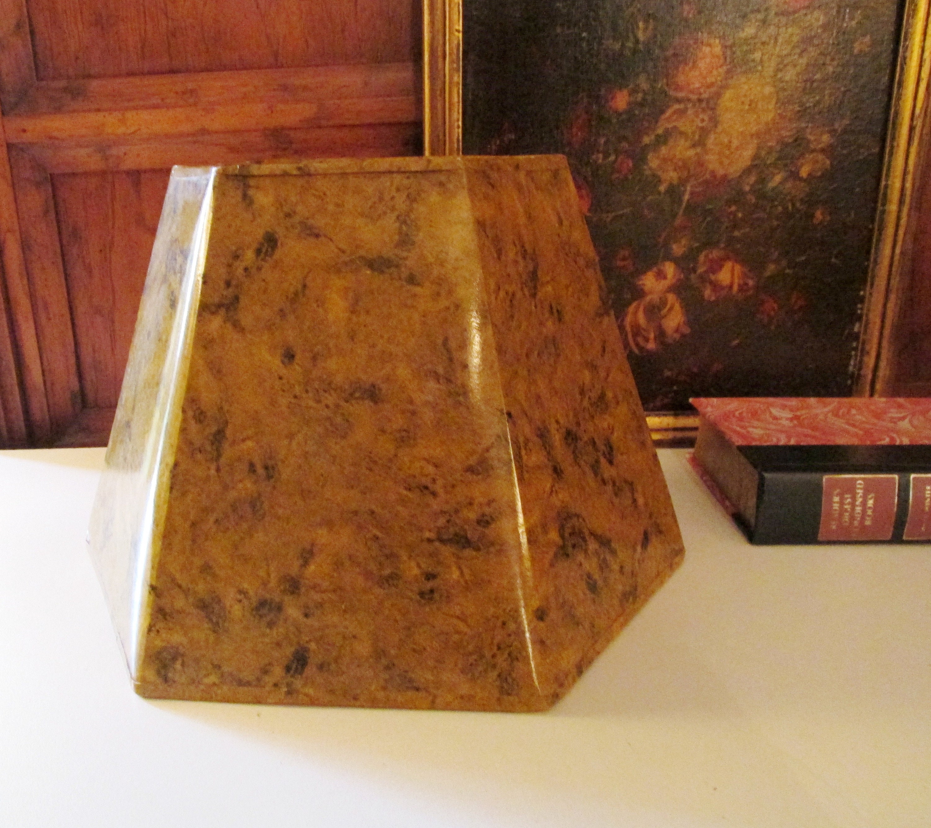 Vintage Artemis Studios Lamp Shade Ochre Gold Marblized