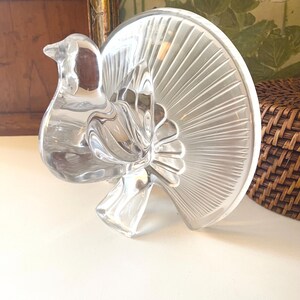 Vintage Daum France Crystal Peacock or Pigeon Figurine,