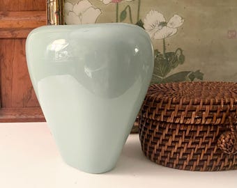 Vintage  Haeger  Ceramic Art Moderne Vase, Palm Beach Chic, Teal Turquoise Vase #4329