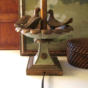 Florentine Inspired Bird Fountain Table Lamp, Hollywood Regency, Bird ...
