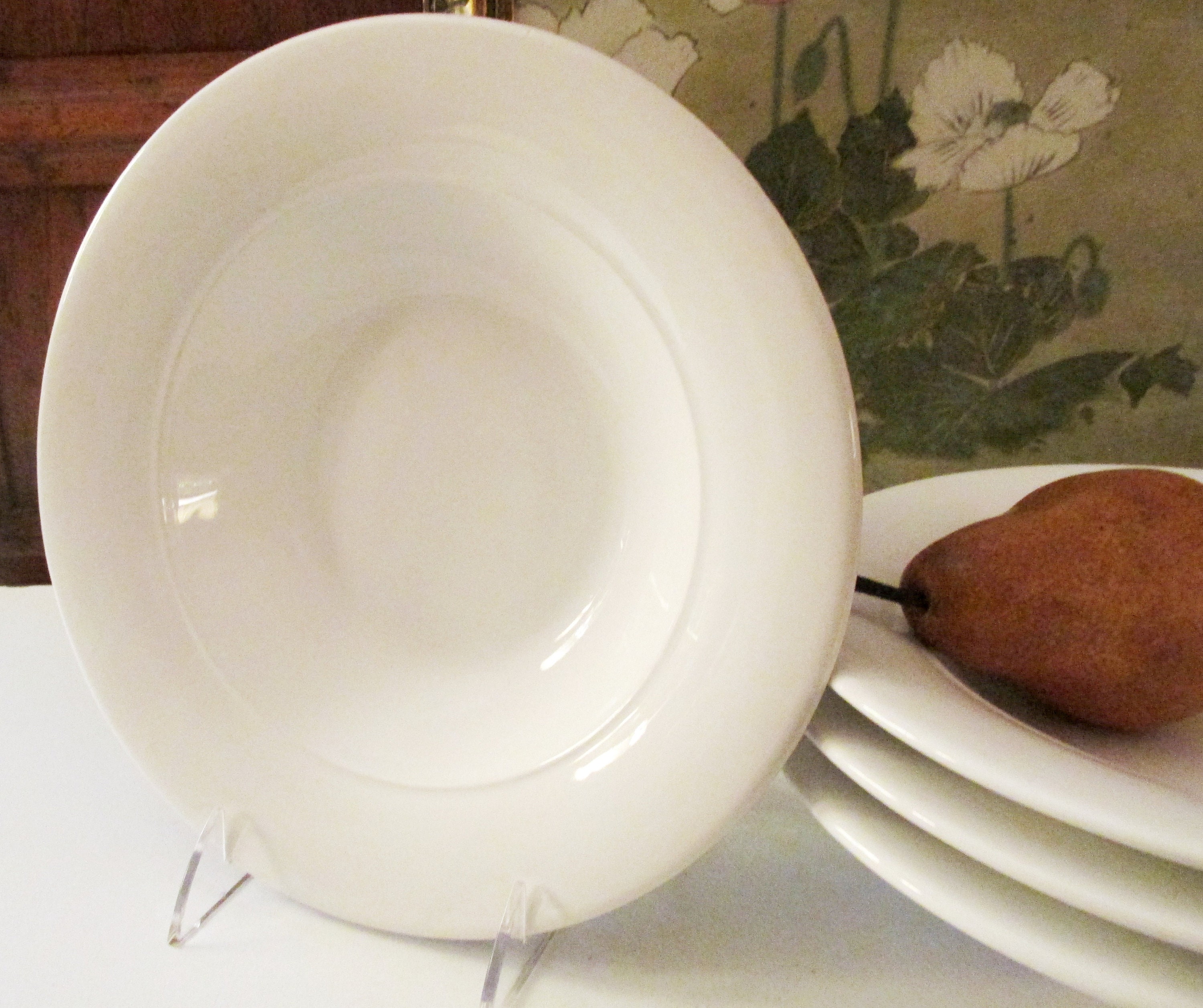 Four Vintage Italian Pasta Bowls, I Patrizi For Williams Sonoma, White  Ironstone Pasta Bowls