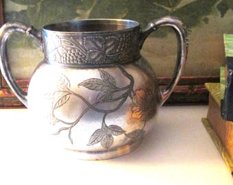 Vintage Pairpoint Mfg Co Handled Waste Bowl, Quadruple Plate, Victorian Silver Pot, Antique Vase