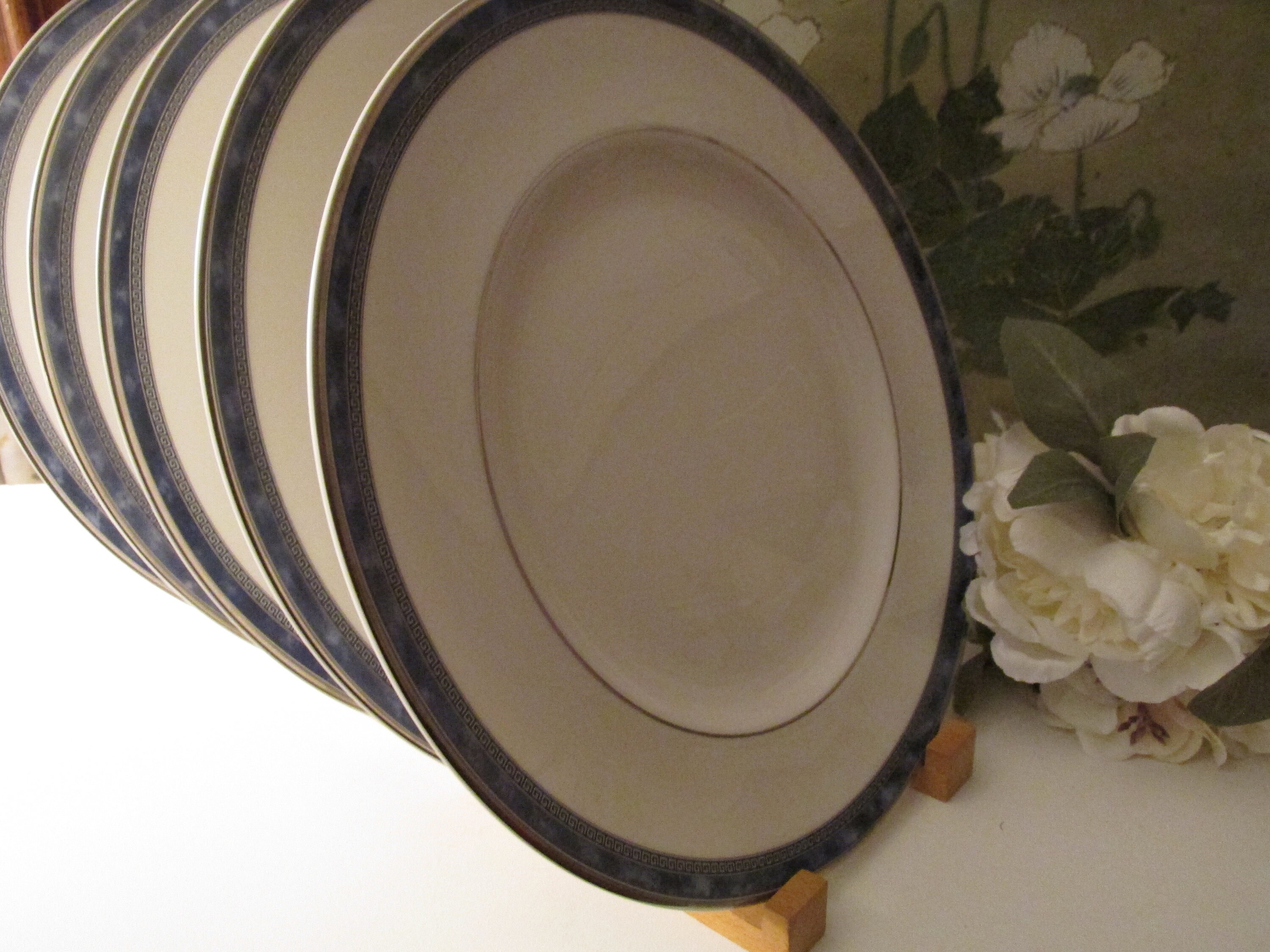 Royal Doulton Atlanta Dinner Plate Greek Key Blue and White Etsy
