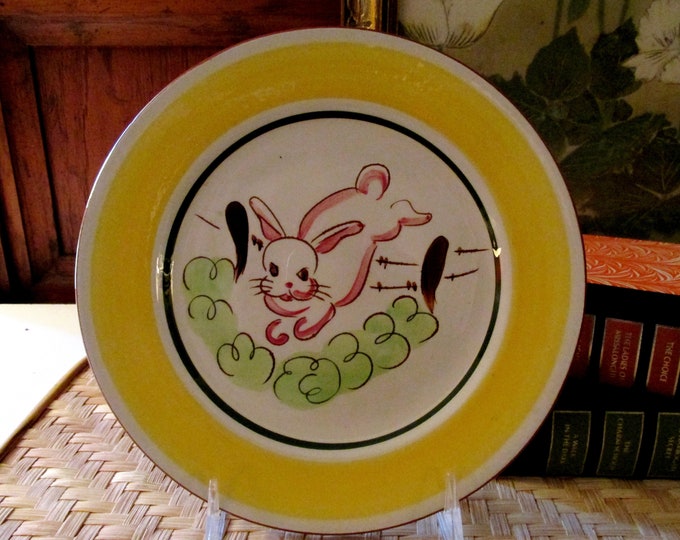 Vintage Stangl Bunny Plate, Kiddie Ware, Barnyard Friend, Kids Dinner