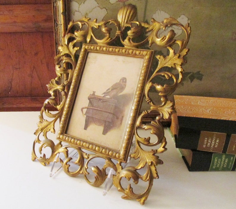 Vintage Ornate Brass Picture Frame Wall Gallery Decor Brass Etsy