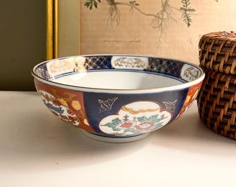 Vintage Imari Gold Chinoiserie Bowl, Gilded Accents, Japan