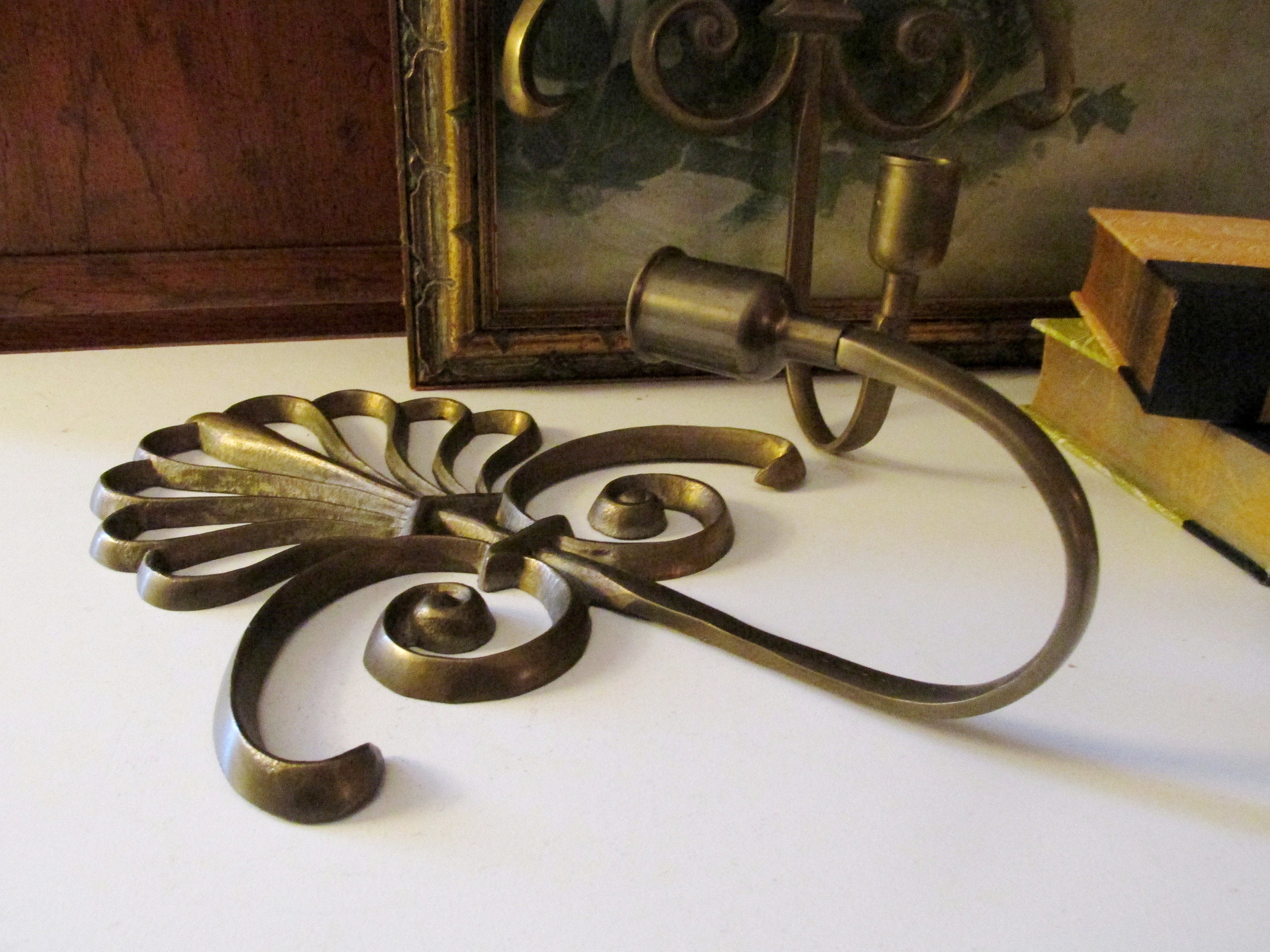 Vintage Bombay Company Brass Sconces Neoclassical Style Wall Etsy
