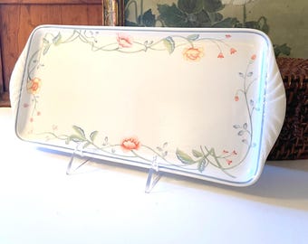 Vintage Villeroy & Boch "Albertina" Sandwich Tray, Dessert Tray, Grandmillennial Dining, Cottage Core, Germany Porcelain Serving Dish