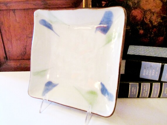 Vintage Pottery Barn Japanese Pottery Tray Square Trinket Etsy