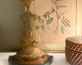 Vintage Cast Iron and Marble Door Stop, Reproduction Antique Style.