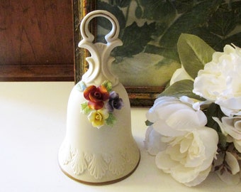 Vintage Capodimonte Porcelain Musical Bell, Made in Italy, Vintage Gift, "Michelle" Song, Mother's Day Gift