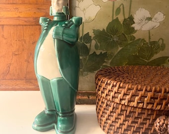 Vintage French Napoleon Bonaparte Style Ceramic Decanter, Franor Royale France, Bar Cart Decor