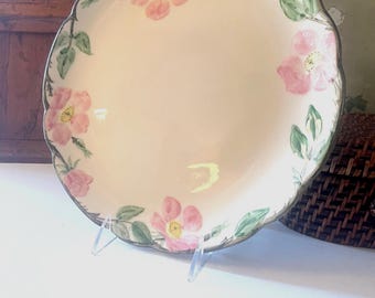 Vintage Desert Rose Round Serving Plate, Franciscan Earthenware, Pink and Green Plate, Cottage Chic, Gift for Gardener, Alfresco Dining