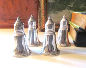 Vintage Sterling Silver Salt and Pepper, Duchin Creation Boxed Set of Four, Dinner Shakers