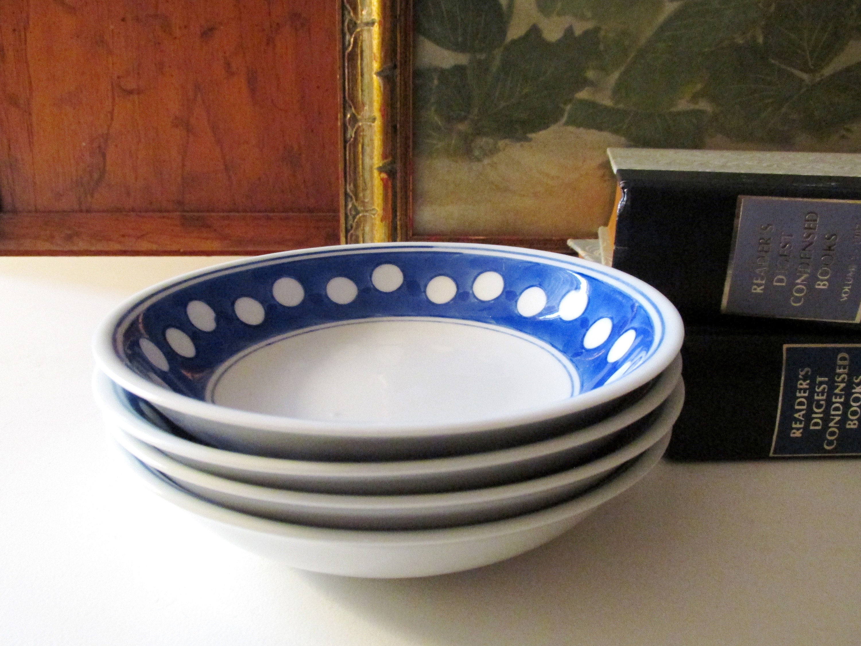 Cuatro Williams-Sonoma tazón azul y blanco bolos de frutas | Etsy