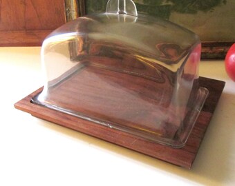 Retro Cheese Keeper, Bridgford Anaheim, California Wood Cheese Board with Lid, Vintage Kitchen Decor