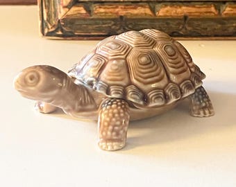 Vintage Wade England Turtle Trinket Box, Tiny Lidded Box, Gift For Turtle Lover, Wade Porcelain Tortoise