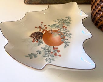 Vintage Lenox Williamsburg Tree Shaped Candy Dish, Holiday Boxwood & Pine, NOS Boxed Christmas Gift