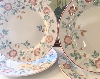 Four Vintage Churchill England "Briar Rose" Dinner Plates,