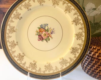 Vintage Edgerton American Cabinet Plate, Decorative or Dinner Plate, Gilded Trim, Baroque Style Floral, Romantic Wall Gallery Decor