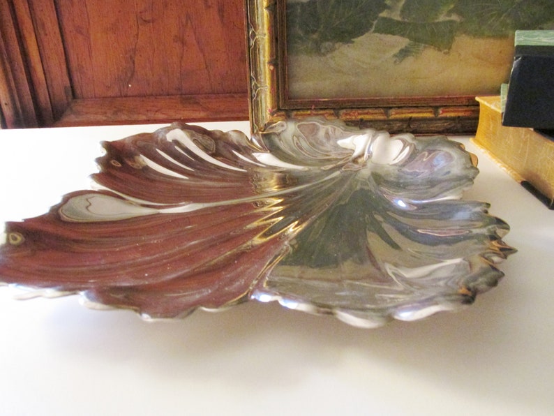 Silver Plated Tray Coffee Table Decor Fisher Silversmiths Leaf Tray Vintage Leaf Tray Decorative Autumn Leaf Dish