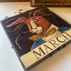 Vintage 1988 Nancy Thomas March Hare Wall Print, Original Print Metal