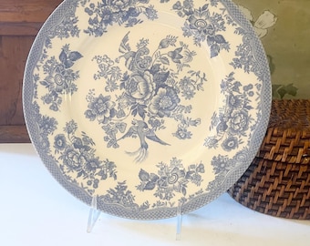 Vintage English "Asiatic Pheasants" Royal Stafford, Blue Transferware Dinner Plate, Stafforshire, Blue White Decor, English Country
