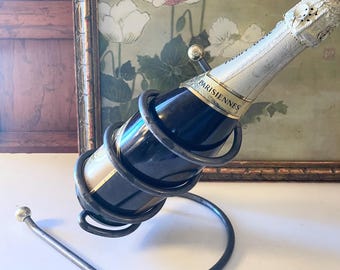 Vintage Wine Bottle Holder, Post Modern Memphis Style