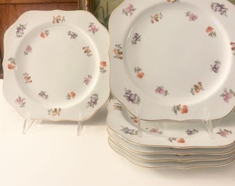 Six Vintage Noritake Tea Plates, Floral Dessert Plates, Grandmillenial China
