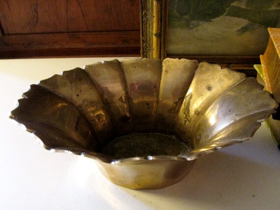 Polished Bronze Lotus Form Planter Polished Bronze Lotus Form Planter