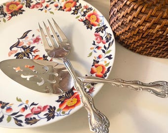 Vintage Set of International Silver "Interlude" Silver Plate Pie Server and Cold Meat Fork Dining