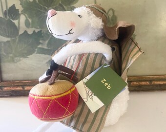 Vintage NWT 2005 Dayspring Really Woolly Zeb Sheep Plush Stuffed Animal, Christmas Lamb Nativity Toy,