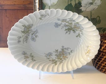 French Haviland Limoges  Serving Dish, Vegetable Bowl, Romantic Dining, "Margaux" Oval  French Gilded Vegetable Bowl,