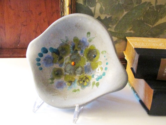 Sascha Brastoff Pottery Dish, American Pottery, Free Form Design, Vintage  Pottery Gift, Turquoise Hand Painted Dish, MCM 