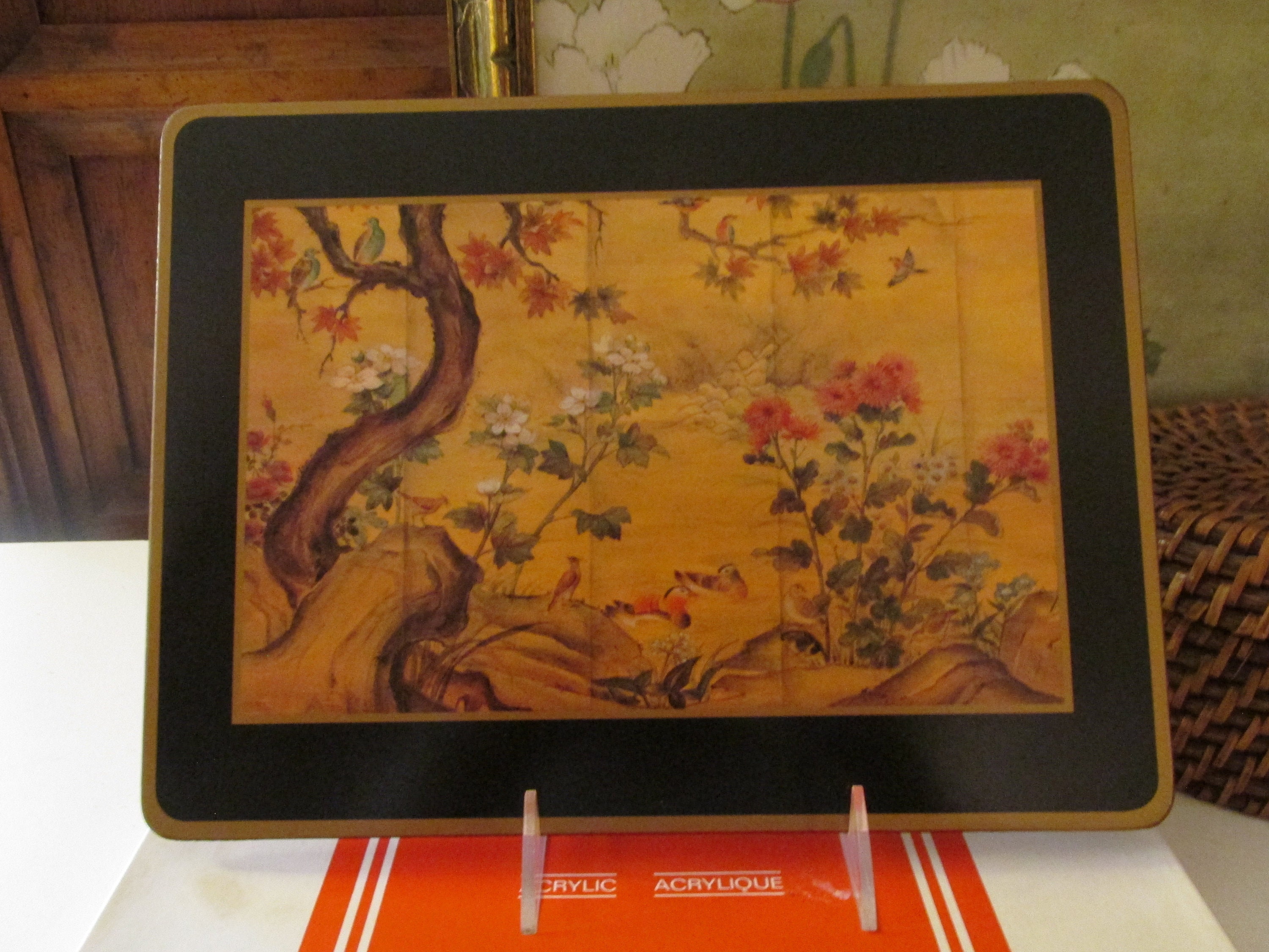 Four Vintage Chinese Screen Placemats Pimpernel Four Etsy