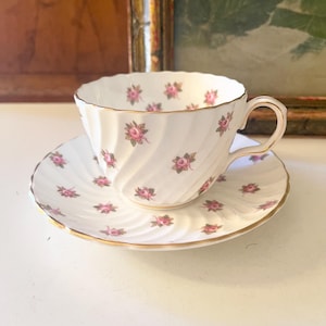 Vintage Aynsley England  Teacup and Saucer, Bone China, Vintage Gift, Mother&#39;s Day Gift, English Teacup, Pink Roses