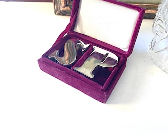 Vintage Godinger Salt and Pepper Shakers, Silver Plated Mod Shakers